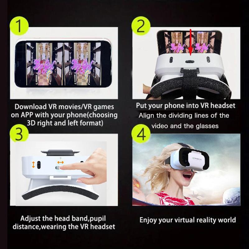 Glasses 3D Headset Virtual Reality Device Helmet Goggles Lenses Mobile Smartphone Smart Phone Cell Realidade Viar Vr