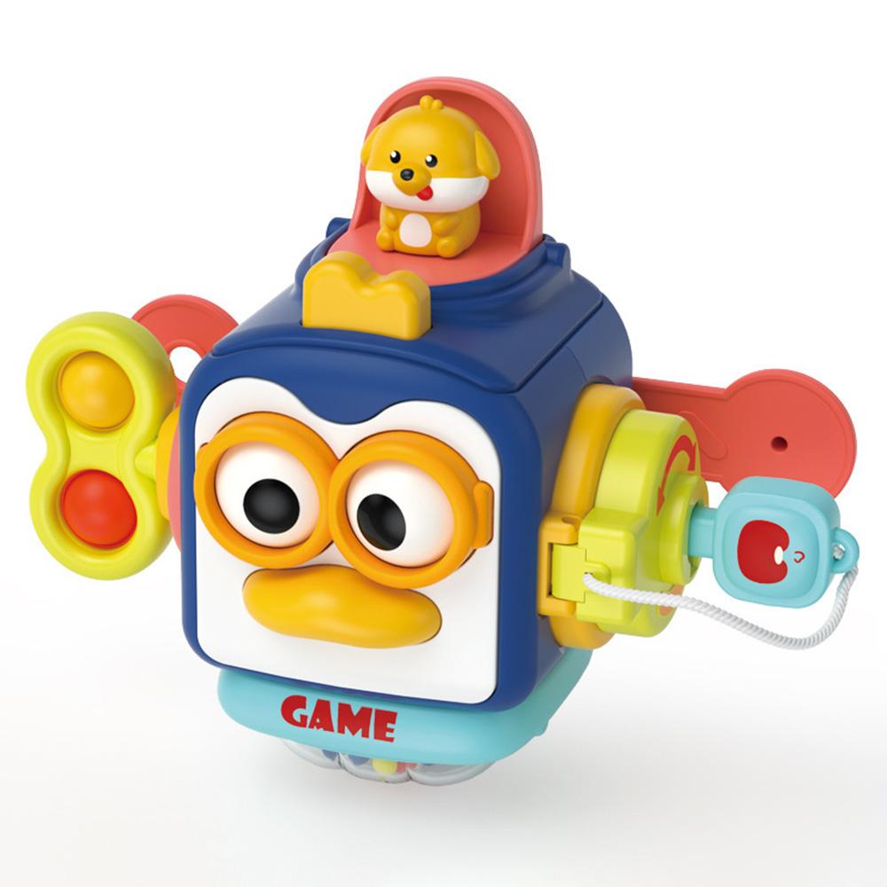 Toddler Penguin Activity Cube 6-Sided Sensory Ball Toy Gift for Baby Fine Motor Skills Development A