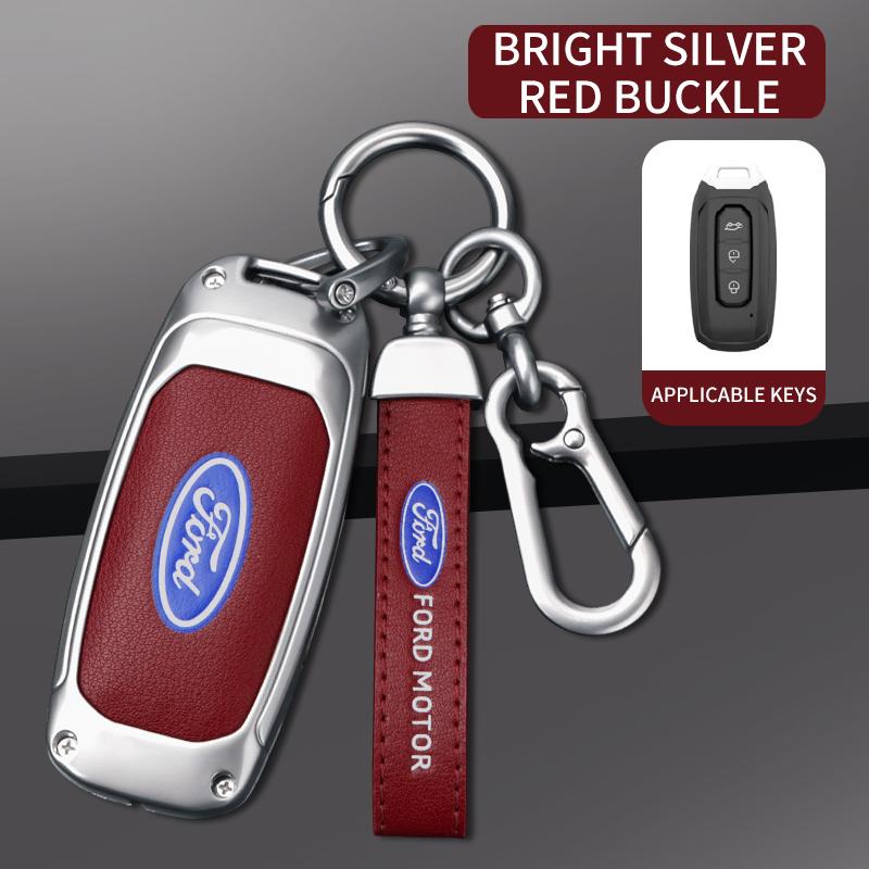 Zinc Alloy Leather Car Smart Remote Key Cover Case Keyless for Ford Territory EV Equator Protector Shell Holder Auto Accessories