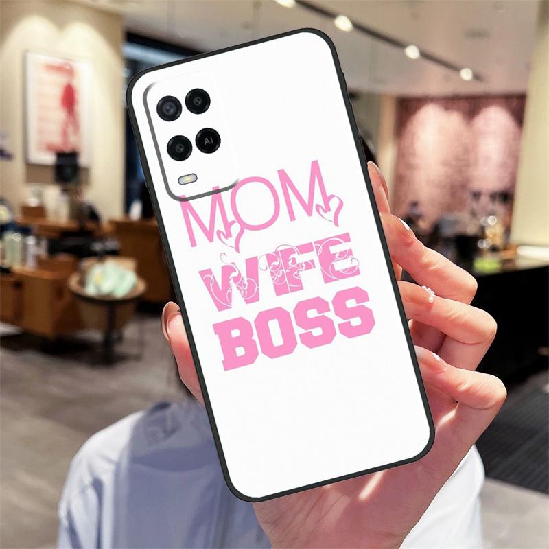 Wife Mom Boss Quotes Case For Oppo A94 A54 A40 A60 A80 A98 A78 A18 A38 A58 A16 A76 A96 A17 A77 A74 A57S A15 Cover