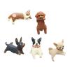 5Pcs Mini Dog Figurines with Assorted Poses Strong Small Dog Statues Easy Adhesive Installation for Car Dashboard Decors