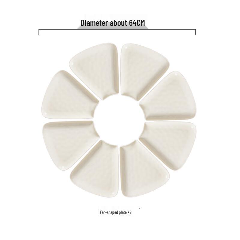 WJ Light Luxury Cream Ceramic Fan Plates