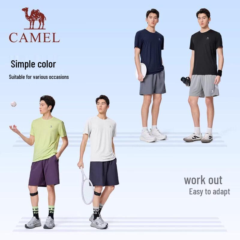Camel Men's Quick Dry Round Neck Short Sleeve T-Shirt