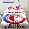 SK Slavia Prague ,Pattern Bedding Quilt Set Quilt Cover Pillowcase Home Decoration Birthday Gift (1 * Duvet Cover + 2 * Pillowcase, Without Core)