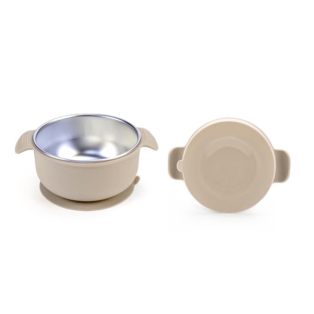 Stainless Steel Divided Children's Plate with Silicone Suction & Non-Slip Heat Insulation