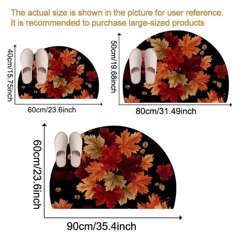 Autumn Door Mat - Non-Slip Half-Round Floor Mat  Durable Polyester Door Mat for Home Decoration, Door Mats for Home
