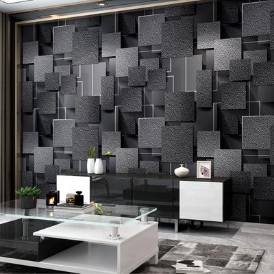Modern 3D Kafes Dokunmamış Süet Duvar Kağıdı Duvarlar İçin Rulo Papel De Parede 3D Oturma Odası Yatak Odası TV Arka Plan Duvar Kağıdı Dekor