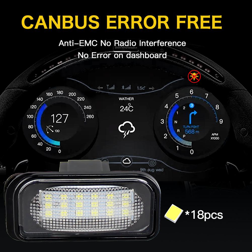 2PCS White Bright 12V 6000K LED License Plate Light For Mercedes Benz 1 W209 C209 coupe 2002-2009 SL R230 convertible