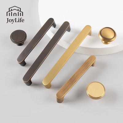Factory Supply Modern Solid Brass Handles: Golden Cabinet & Wardrobe Pulls for Minimalist Interiors
