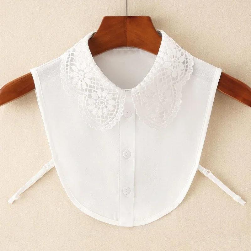Fake Collar New Women Spring Autumn Versatile Sweaters Fashion Trend Lace Chiffon Popular Western Decorative