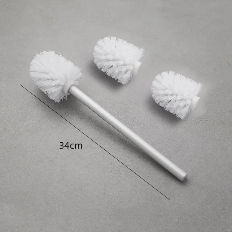 Toilet Set Accessories Stainless Steel Handle Toilet Brush Toilet Cup Universal Replacement Brush Head Bathroom Cleaning Tool