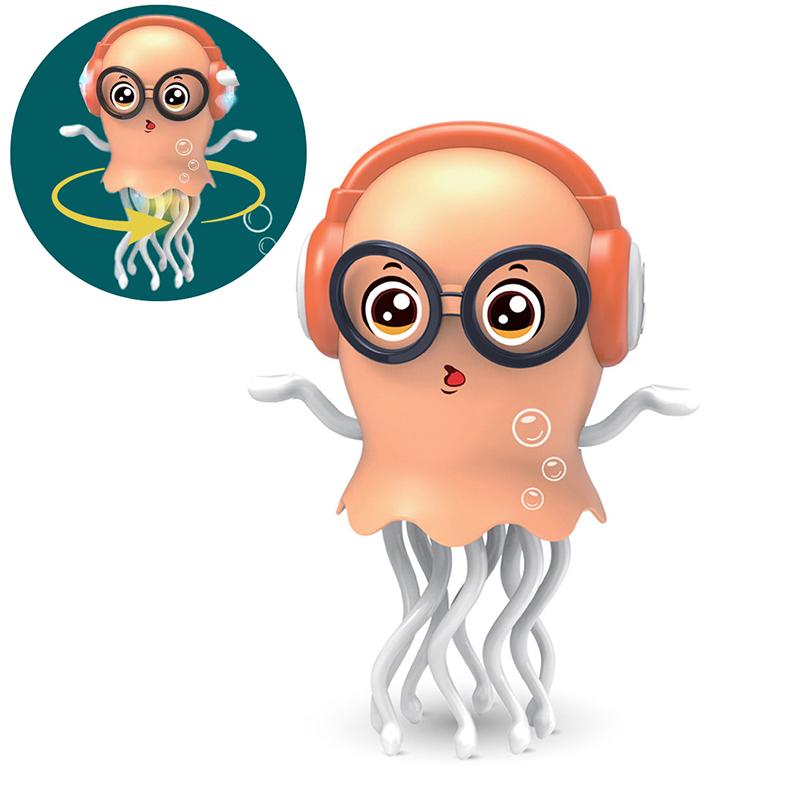 Dancing Crawling Jellyfish Kid Tummy Time Toys, Light-Up Walking Moving Jellyfish With Music & Obstacle Avoidance