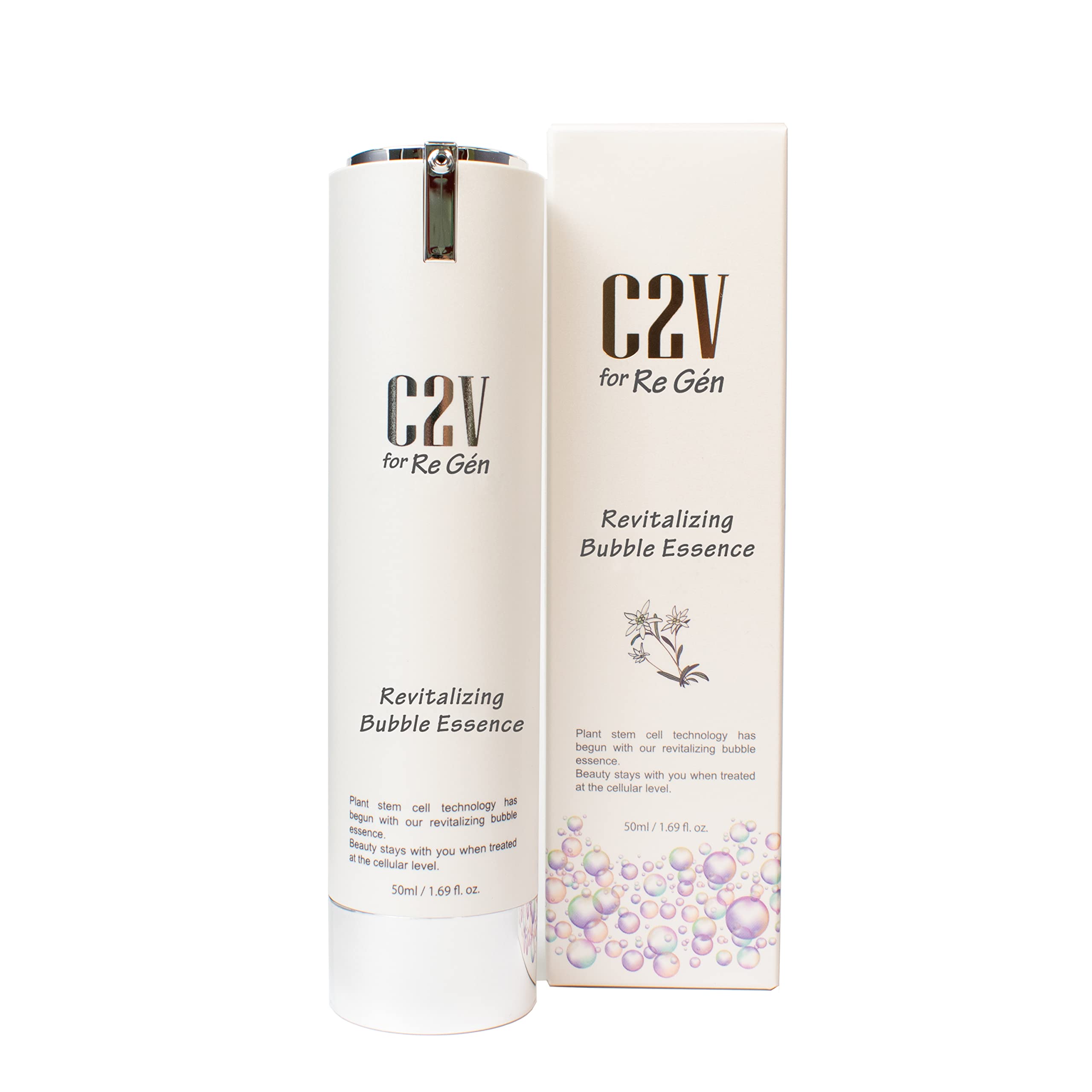 

C2V Revitalizing Bubble Essence Serum 50ml Edelweiss Flower Stem Cell Culture Solution 7 Types of Peptides [Genuine Product] Self-Foaming