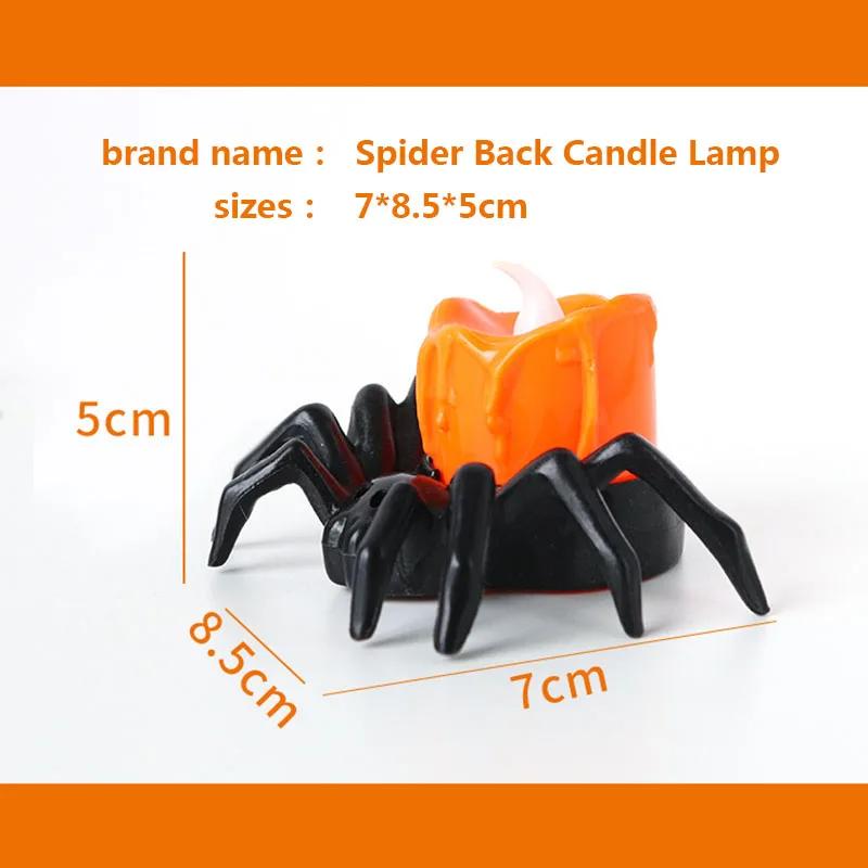 5/3/1Pcs Halloween Decorations LED Candle Light Plastic Spider Pumpkin Lamp for Home Bar Haunted House Halloween Party Decor