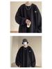 Autumn Winter Men's Harajuku Round Neck Hoodie - Trendy, Versatile, Plus Velvet