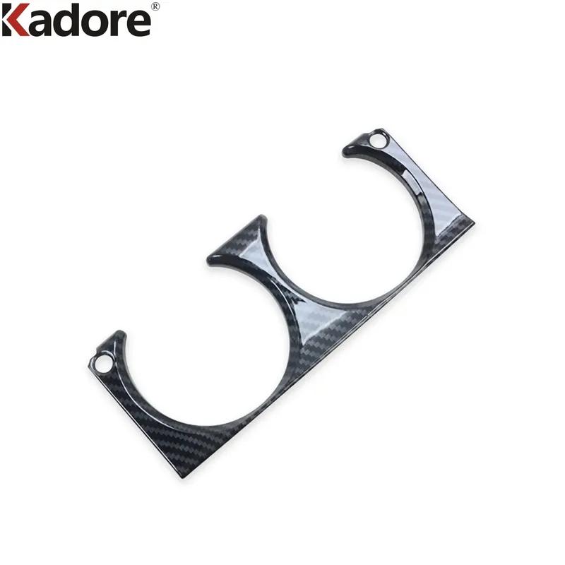 Car Center Console Water Cup Holder Frame Cover Trim For Toyota Sienna Carbon Fiber Interior Moulding Accessories