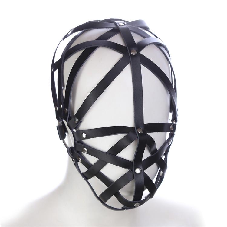 Harness BDSM  Sex Mask Adult Toys Fetish Sex Toys Slave Headgearleather Head Covering