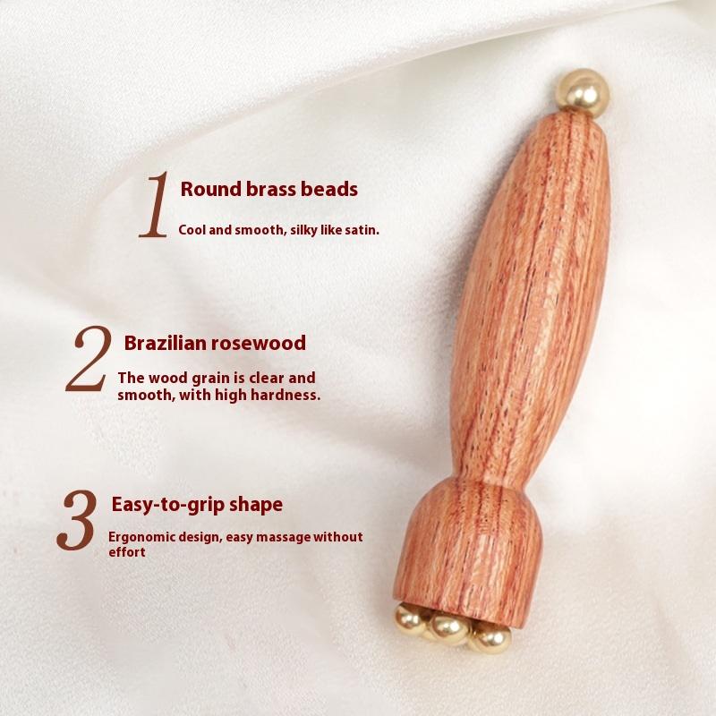Lotus Seedpod Beauty Profesjonalne Mosiężne i Palisandrowe Narzędzie do Masażu Gua Sha Twarzy Relaksacja Oczu Punkty Meridianowe Akupresura Ręczne