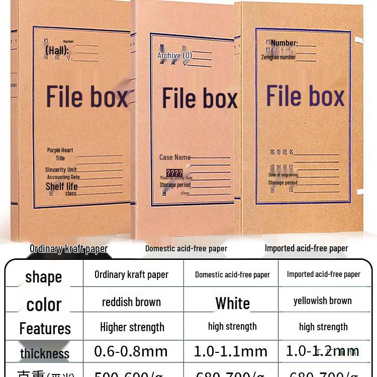 Kraft Paper Archive Box: Large Capacity, Custom Logo, Thickened Paper