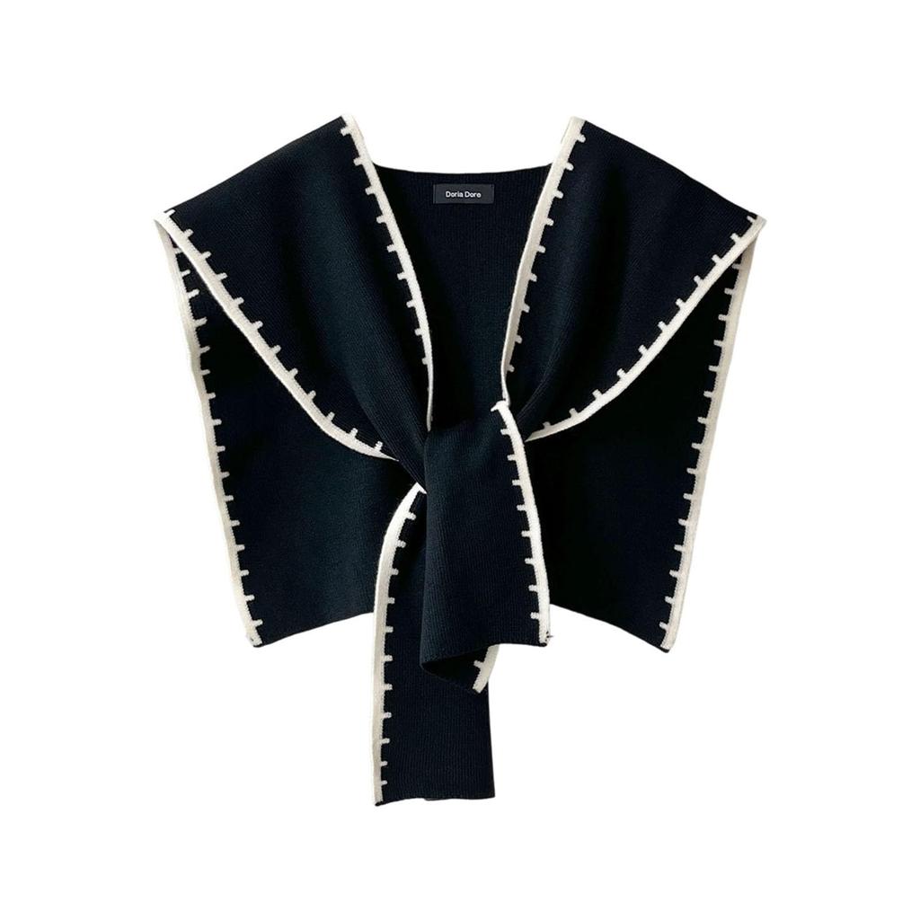 Women's Fashion Knit Shawl Knotted Shirt Scarf Cape