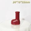 Miniature Christmas Red Rubber Boots Vase Creative Dollhouse Desktop Ornament for Xmas Window Sill Decoration
