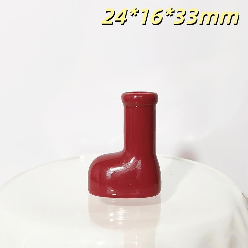 Miniature Christmas Red Rubber Boots Vase Creative Dollhouse Desktop Ornament for Xmas Window Sill Decoration