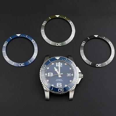 Für Longines Concas L3 mit Leuchteffekt 39mm 41mm Zifferblatt Keramikring Lünette L3.742 Uhr Skala Außenring Schwarz Blau Grün