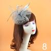 1Pc Fascinator Hat Feather Pearl Beaded Decor Girl Hair Clips Hair Accessories Headwear Flower Women's