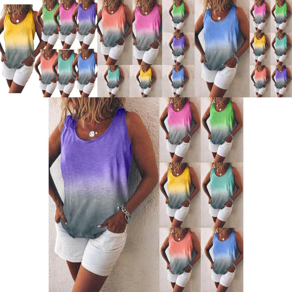 Stylish Women Sleeveless Gradient Vest Tank Top Perfect For Casual Summer Outings