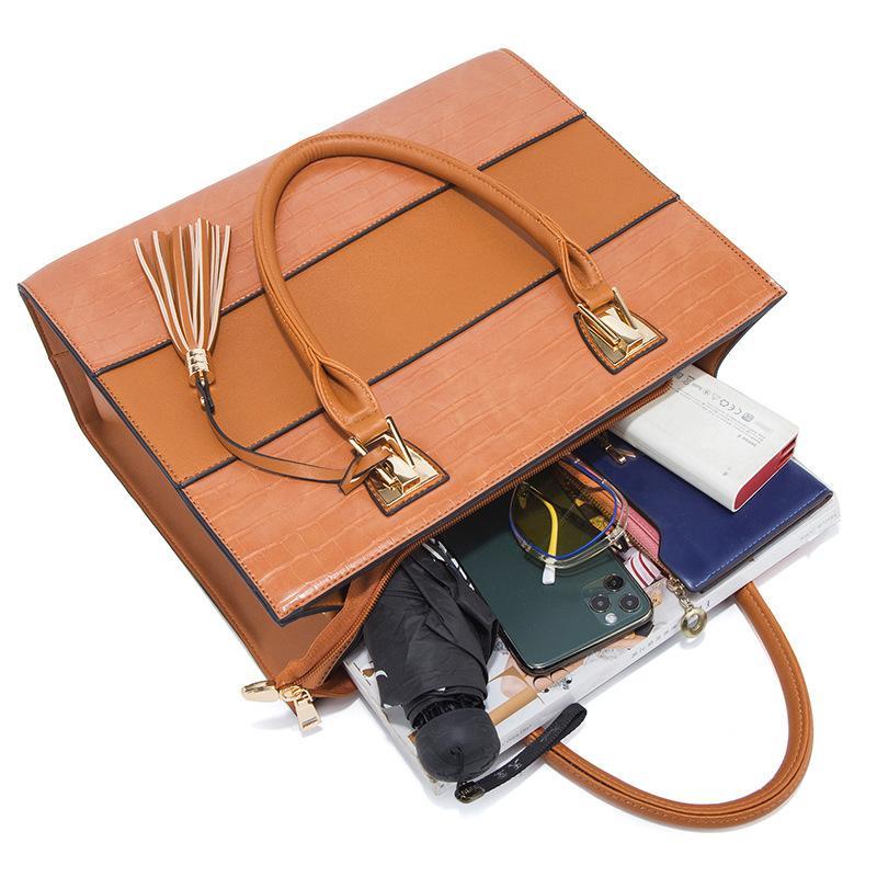 4-teiliges Taschenset Große Kapazität Handheld Damenhandtaschen Pendler PU-Leder Umhängetaschen