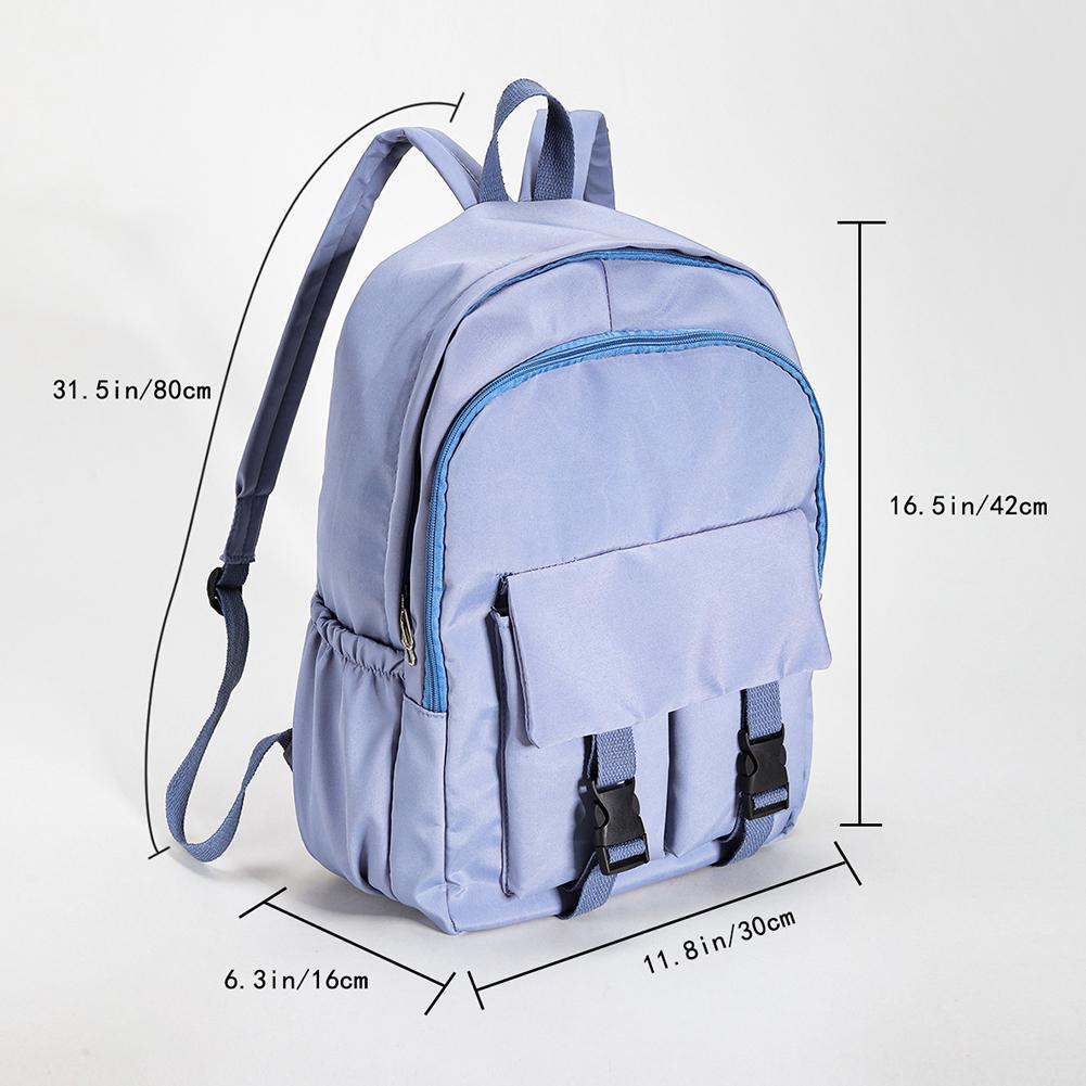 Sweet Soft Sister Solid Color Large Capacity Student Schoolbag School Season New College Students Ins Backpack Teen Girls Boys