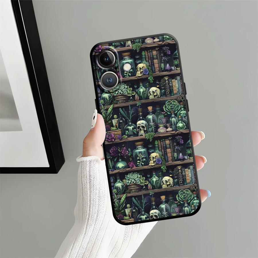 

Cartoon Book Pattern Black Soft Phone Cover Case for iPhone 7 8 15 16 14 Plus XS Max XR 13 12 11 17 Pro Max 17Air iPhone 14