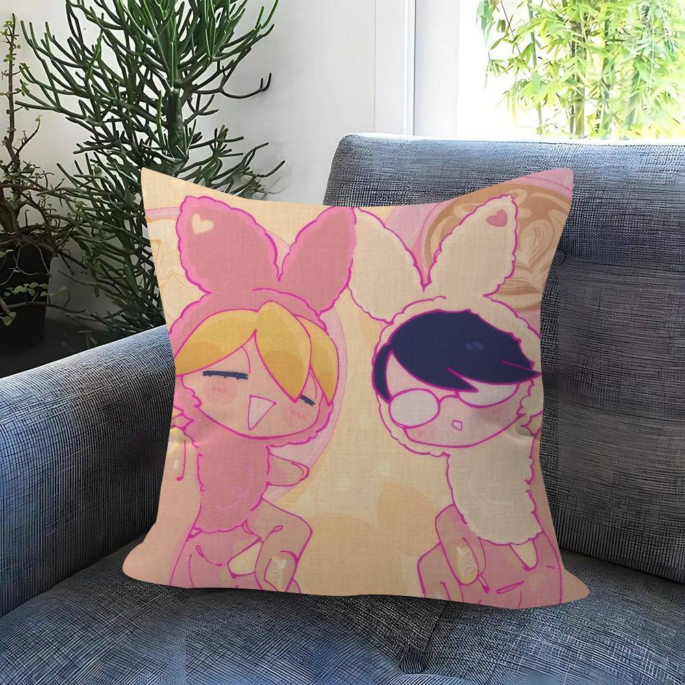 Anime Doukyuusei Rihito Sajo Hikaru Kusakabe Cushion Cover Inches Farmhouse Decor Home Throw Pillow Covers For Couch Decorations