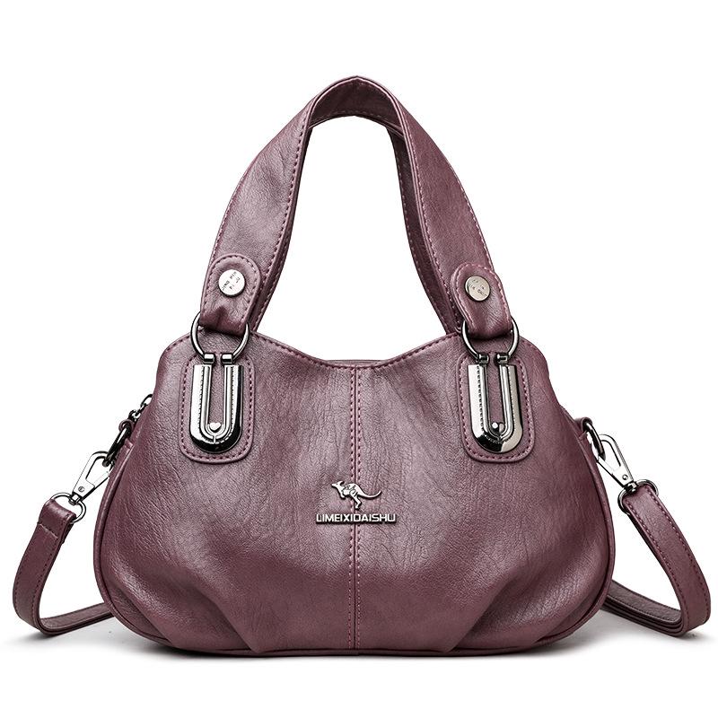 Large Capacity Multi-Compartment Shoulder Handbag - European & American Style for Middle-Aged Women