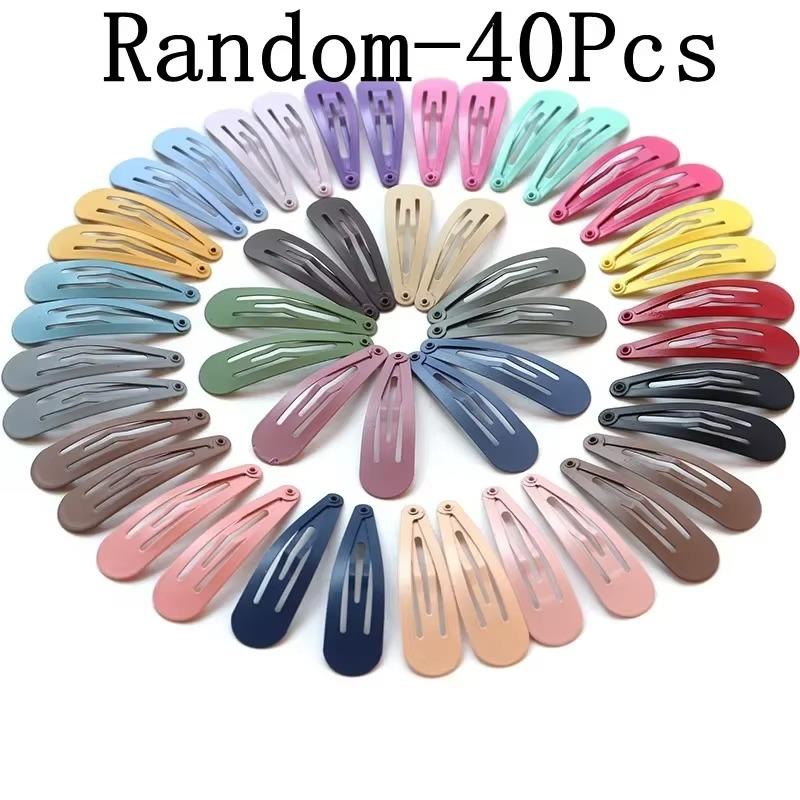 30/40Pcs Set New Paint Printing BB Clip Children's Broken Hairpin Metal Side Little Girl Hair Accessories Hairpin