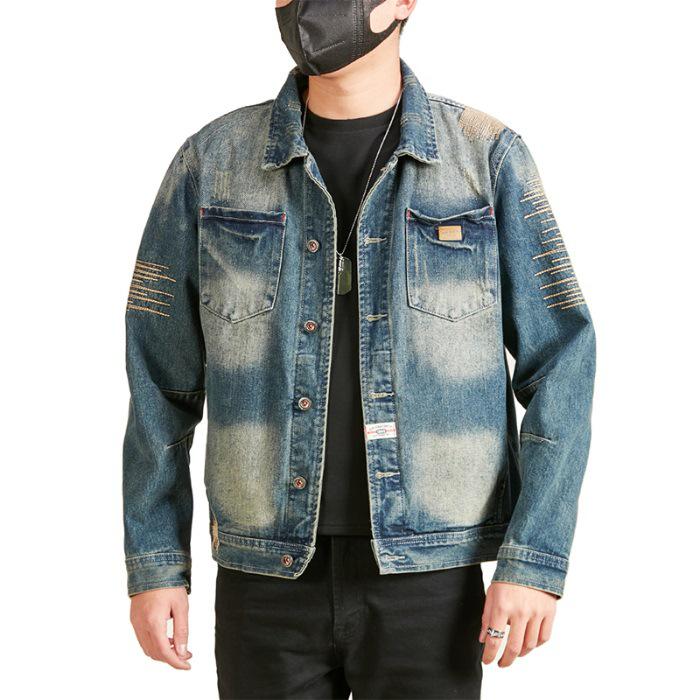 Xintang Retro Embroidered Men's Denim Workwear Jacket for Spring 2025