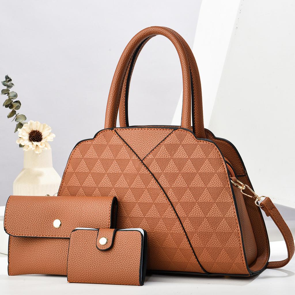 Purses and Handbags For Women Satchel Tote Bags Top-Handle PU Leather Female Shoulder Bags with Matching Clutch and Wallet