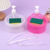 Kitchen Soap Dispenser with Quick-Drying Sponge Holder Quick Drying Removable Refillable Drip Tray One-Hand Operation Anti-Slip Base Kitchen