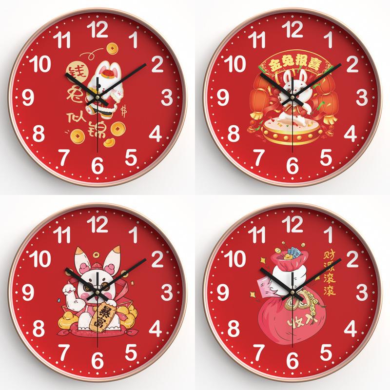 Wall Clock New Chinese Style Wall Clock Living Room Fashion Home Clock Bedroom Ultra-quiet Quartz Clock 8 Inches 20CM