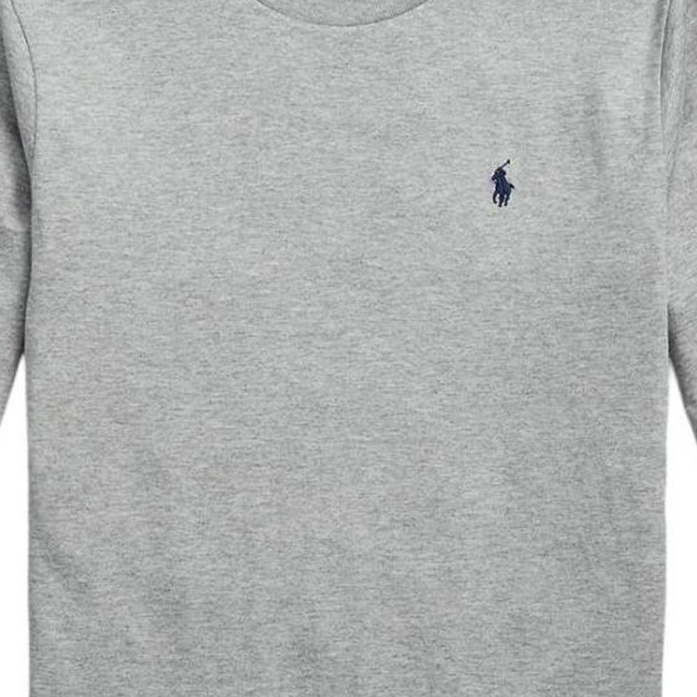 Polo Ralph Lauren Logo Embroidered Solid Color Crew Neck Long Sleeve Sweater Kids Sweater Gray 323854677-069