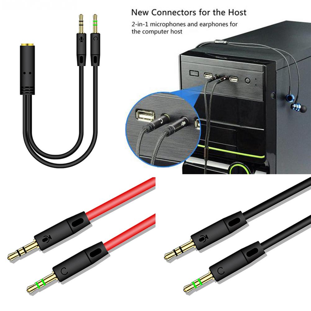 Splitter Headphone for Computer 3.5mm Female to 2 Male Headphone Mic Audio Y Splitter Cable