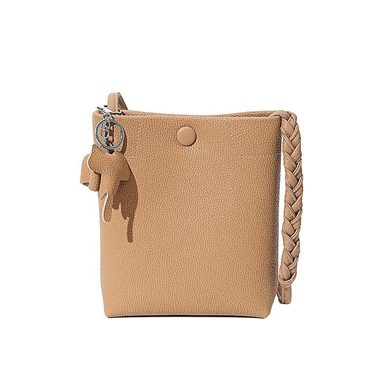 Real cowhide large-capacity bucket bag women's commuting versatile high-end sense niche single shoulder crossbody