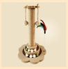 Vertical Cat Scratcher Tree with Teasing Stick and Nail Sharpening Toys for Self-Entertainment