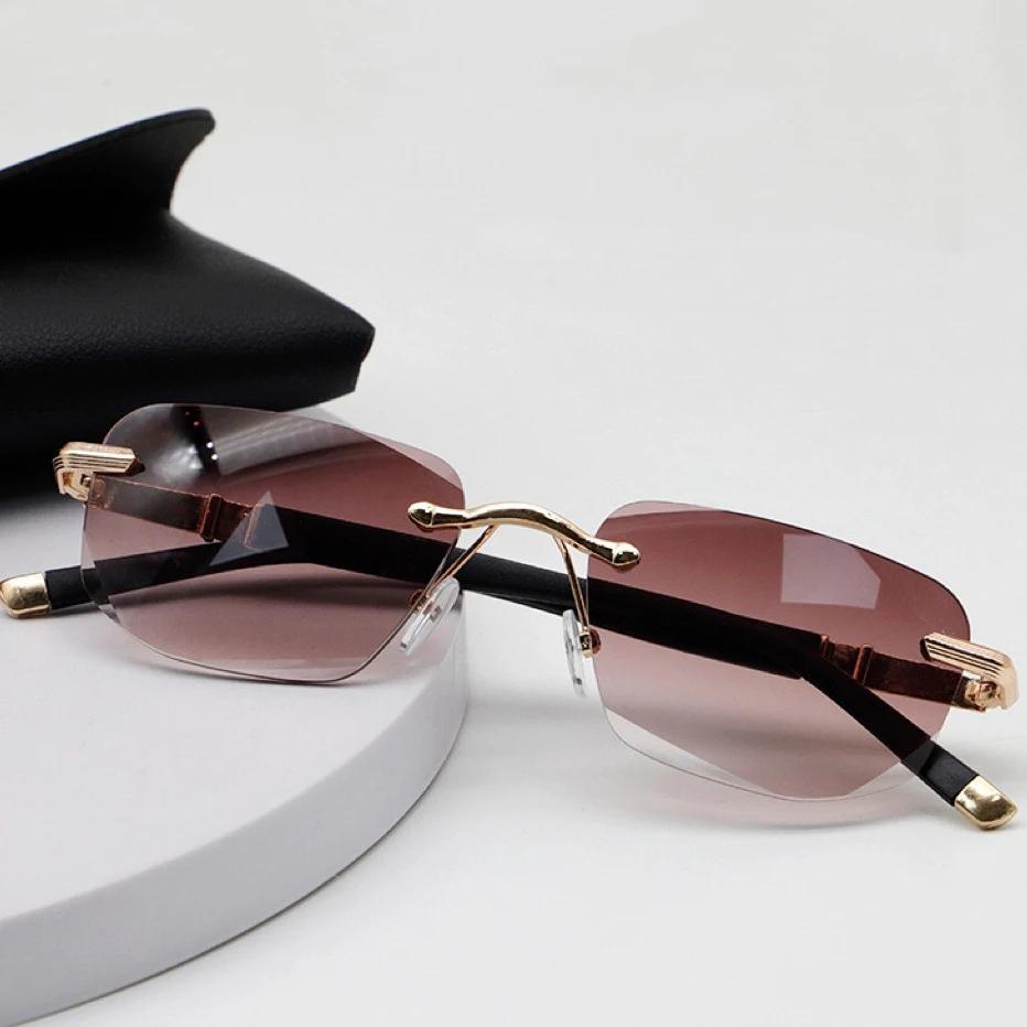 Anti Blue Light Reading Glasses for Elderly Frameless Diamond Cut Edge HD Far Sight Eyewear Luxury