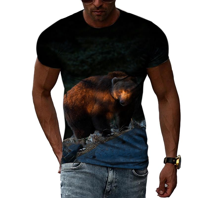 Funny Animal Bear 3D Printed Men T-shirt Summer Fashion Personality Casual O-neck Streetwear Hip Hop harajuku graphic t shirts