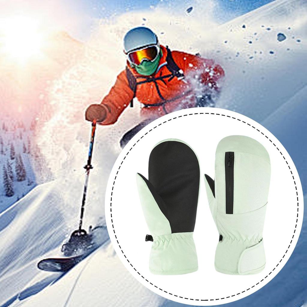 Winter Ski Mittens Adults Snow Mitts for Men Women Warm and Thick Gloves Snowboard
