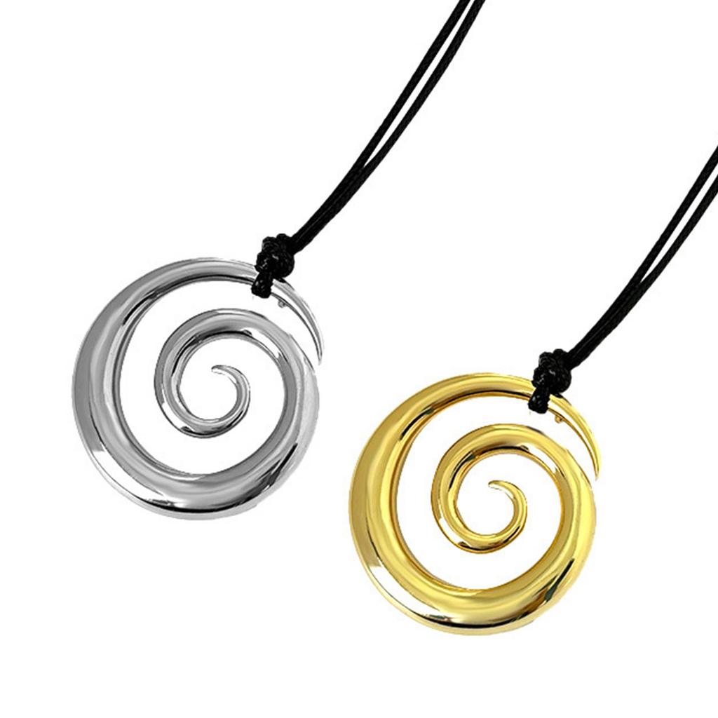 Adjustable Length Sturdy Metal Pendant Necklace Featuring Spirals Pattern Accessory for Trendy Autumn Winter Outfits