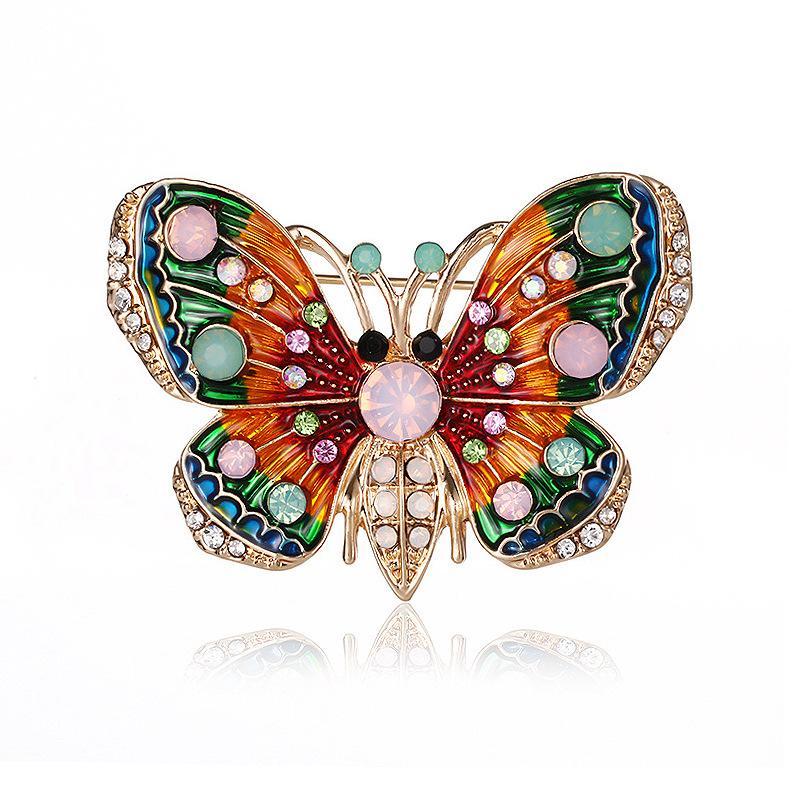 

Vintage Fashion Alloy Sober and Fashionable Clothing Accessories Oil-dripping Enamel Butterfly Brooch Jewelry