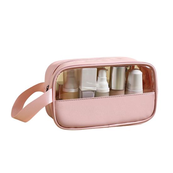 

Привлекательная косметичка большой емкости для стирки, прозрачный водонепроницаемый косметический контейнер, сумка S розовый
