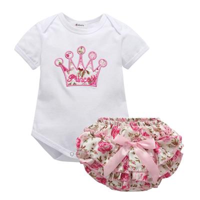 2PCS Neugeborenen Baby Mädchen Outfit Kleidung Overall Body Romper + Hosen Set